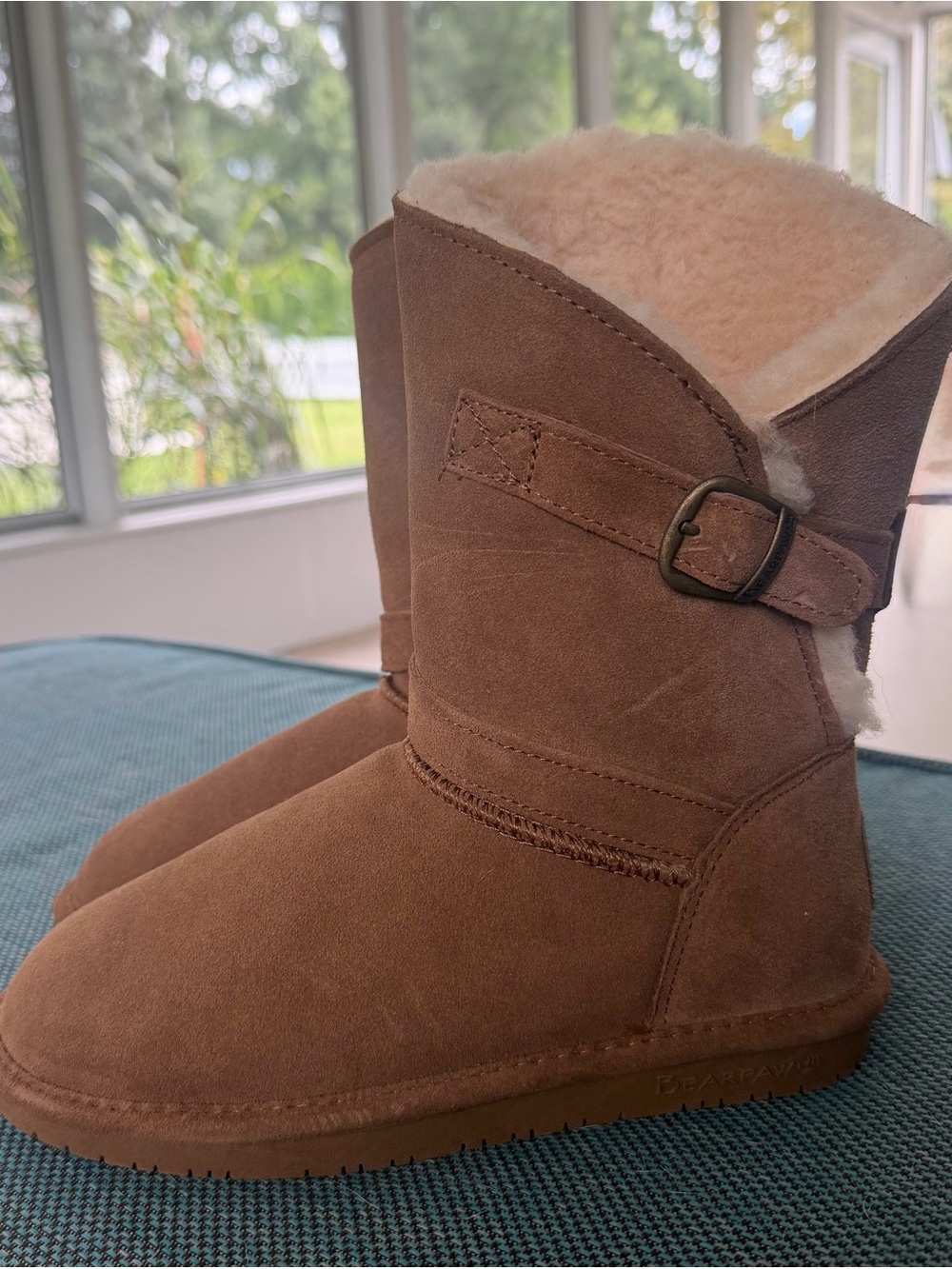 BearPaw Annie Suede Shearling Boots - Hickory